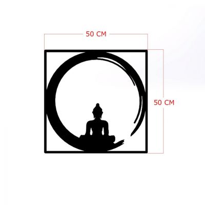 WALL DECORATION 100% METALLIC BLACK BUDDHA FIGURE 50X50 HM7210