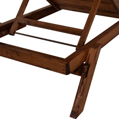 ПРОФЕСИОНАЛЕН ШЕЗЛОНГ HM11431.01 ЕЛОВО ДЪРВО В ОРЕХОВ НЮАНС 72x196x29-84H см.