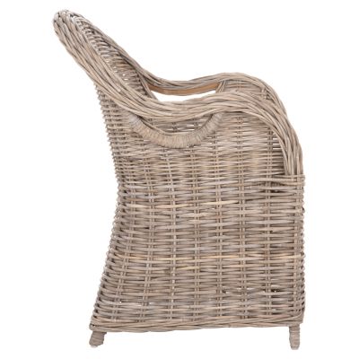 ARMCHAIR KEYLA HM9536 BROWN RATTAN-ECRU CUSHION 63x65x87Hcm.