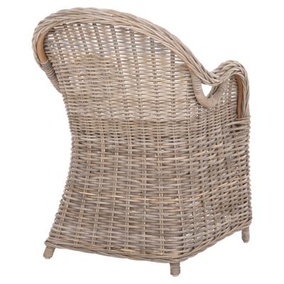 ARMCHAIR KEYLA HM9536 BROWN RATTAN-ECRU CUSHION 63x65x87Hcm.