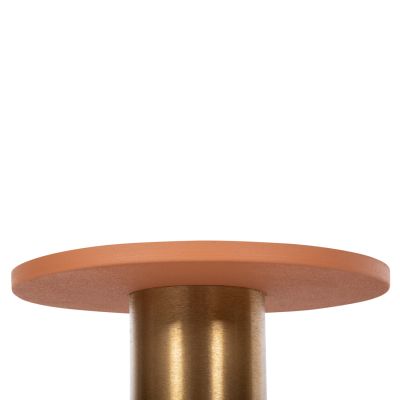 SIDE TABLE PUNJAB HM4240.08 METAL IN ORANGE-GOLD/BRASS Φ30.5x42Hcm.