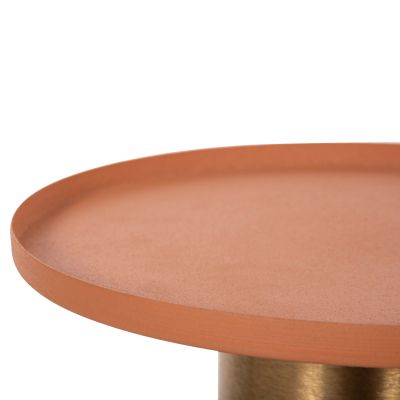 SIDE TABLE PUNJAB HM4240.08 METAL IN ORANGE-GOLD/BRASS Φ30.5x42Hcm.