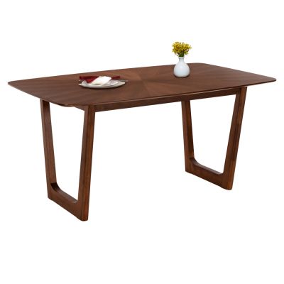 ТРАПЕЗНА МАСА ПРАВОЪГЪЛНА ПЛАВКА HM9745 MDF С ФУРНИР ОРЕХ SUNBURST 180x90x76Hcm.