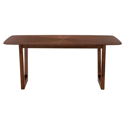 ТРАПЕЗНА МАСА ПРАВОЪГЪЛНА ПЛАВКА HM9745 MDF С ФУРНИР ОРЕХ SUNBURST 180x90x76Hcm.