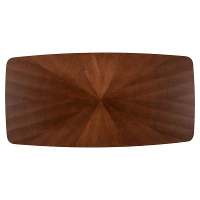 ТРАПЕЗНА МАСА ПРАВОЪГЪЛНА ПЛАВКА HM9745 MDF С ФУРНИР ОРЕХ SUNBURST 180x90x76Hcm.