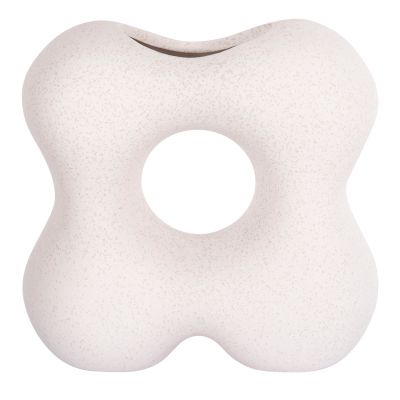 CERAMIC TABLE DECOR SEBOR HM4594.01 OFF WHITE WITH CRYSTALLIZATION 18x9x18Hcm.