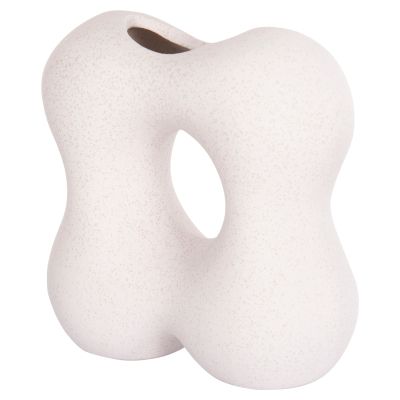 CERAMIC TABLE DECOR SEBOR HM4594.01 OFF WHITE WITH CRYSTALLIZATION 18x9x18Hcm.