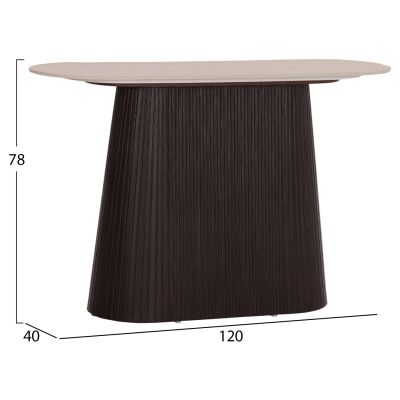 CONSOLE CATER HM18323 CERAMIC TOP WITH TRAVERTINE STONE LOOK--MDF BASE 120x40x78Hcm.