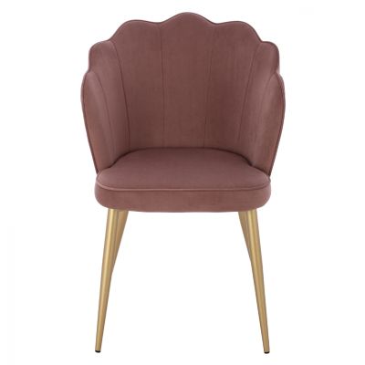 CHAIR HM8737.02 VELVET DUSTY PINK WITH METAL GOLD FRAME 48x48x85 cm.