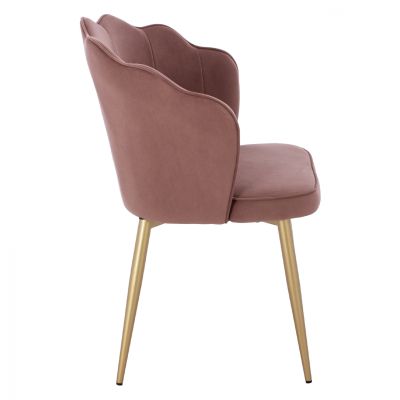 CHAIR HM8737.02 VELVET DUSTY PINK WITH METAL GOLD FRAME 48x48x85 cm.