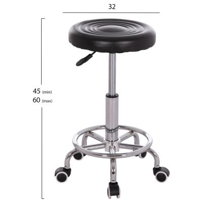 OFFICE DESIGNER'S SWIVEL STOOL IRIS HM212.21 BLACK PU Φ32x45-60Hcm.