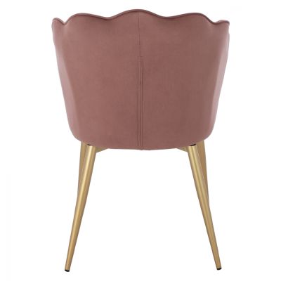 CHAIR HM8737.02 VELVET DUSTY PINK WITH METAL GOLD FRAME 48x48x85 cm.