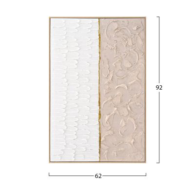 WALL PAINTING SHON HM4558 WITH BEIGE PS FRAME-CANVAS IN BEIGE & WHITE 62x4,5x92Hcm.