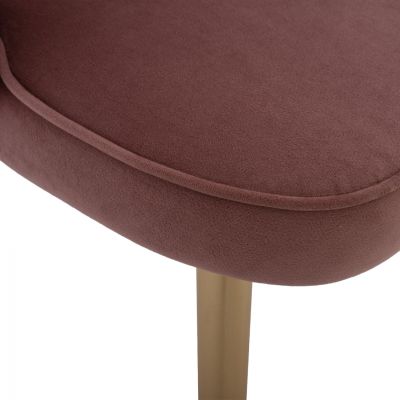 CHAIR HM8737.02 VELVET DUSTY PINK WITH METAL GOLD FRAME 48x48x85 cm.