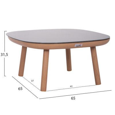 OUTDOOR LOUNGE SET 5PCS KROM HM6360.02 ALUMINUM--STRAP ROPE--3D PRINTED GLASS TOP