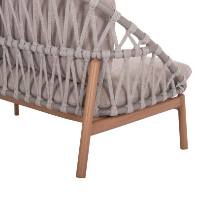 OUTDOOR LOUNGE SET 5PCS KROM HM6360.02 ALUMINUM--STRAP ROPE--3D PRINTED GLASS TOP