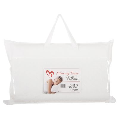 SLEEPING PILLOW BEZEL HM673 MEMORY FOAM-WHITE FABRIC 55x32Hcm.