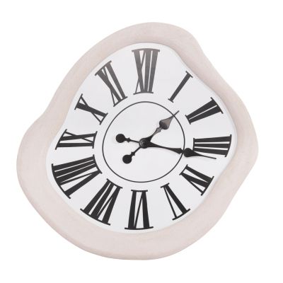 WALL CLOCK SERIES SANTORINI HM4515 MDF IN OFF-WHITE-BLACK POINTERS & LATIN DIGITS 58x2,5x61Hcm.