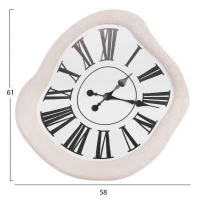 WALL CLOCK SERIES SANTORINI HM4515 MDF IN OFF-WHITE-BLACK POINTERS & LATIN DIGITS 58x2,5x61Hcm.