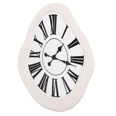 WALL CLOCK SERIES SANTORINI HM4515 MDF IN OFF-WHITE-BLACK POINTERS & LATIN DIGITS 58x2,5x61Hcm.