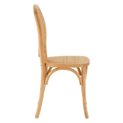 Wooden chair with oval back and rattan in natural color HM8745.01 45x50x97