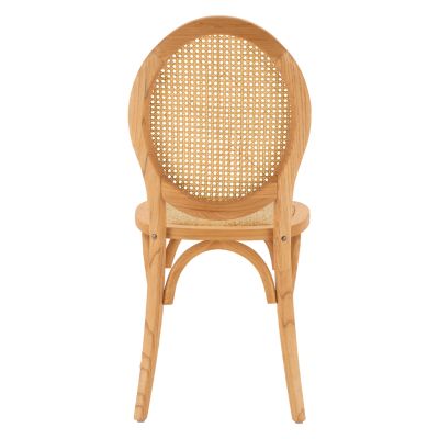 Wooden chair with oval back and rattan in natural color HM8745.01 45x50x97
