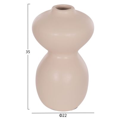 TABLE DECORATIVE VASE NELLY HM4669.02 TERRACOTA IN CREAM WHITE--Φ22x35Hcm.