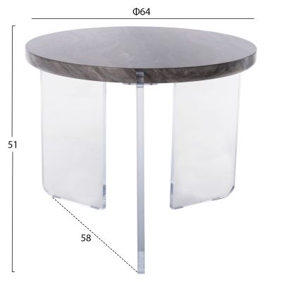 ХОЛНА МАСА ACRYCON HM9780.01 MDF С ВОДООТБЛЪСТВАЩИ ПЛОТ-АКРИЛНИ КРАКА Φ64x51Hсм.