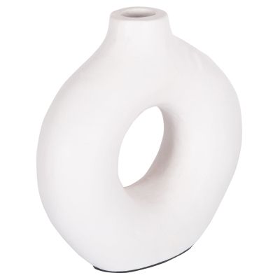 DECORATIVE VASE SERIES CLAYVON HM4404 TERRACOTTA IN WHITE COLOR 23.5x7x23.5Hcm.