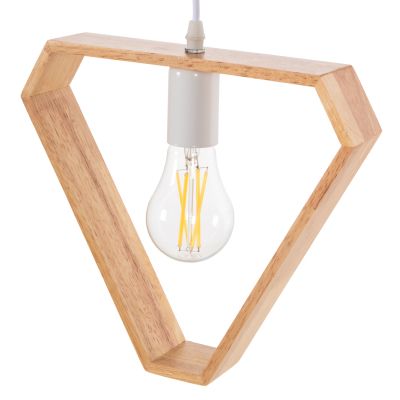 Осветително тяло за таван HM4069 ДЪРВЕН ТРИЪГЪЛНИК-БЯЛ КАБЕЛ 25x28,5x126,5H cm.