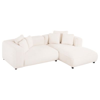 CORNER SOFA (RIGHT) 3-SEATER GRACE HM3280.02R WHITE FABRIC 252x105-160x70-90Hcm.