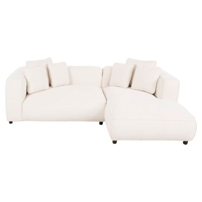 CORNER SOFA (RIGHT) 3-SEATER GRACE HM3280.02R WHITE FABRIC 252x105-160x70-90Hcm.