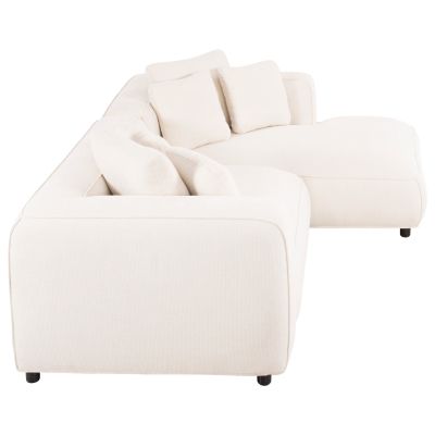 CORNER SOFA (RIGHT) 3-SEATER GRACE HM3280.02R WHITE FABRIC 252x105-160x70-90Hcm.