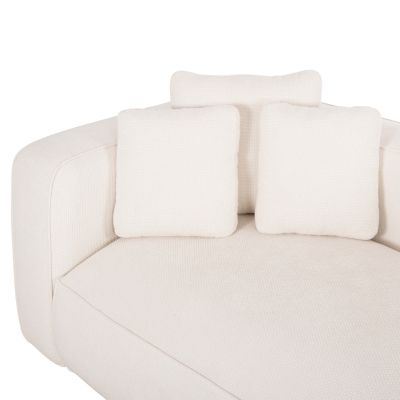 CORNER SOFA (RIGHT) 3-SEATER GRACE HM3280.02R WHITE FABRIC 252x105-160x70-90Hcm.