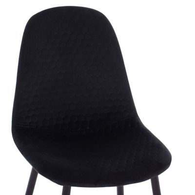 DINING SET 5PCS BROLIN HM21191 MDF TOP-METAL LEGS-VELVET--BLACK