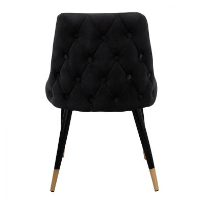 Трапезен стол Serenity HM8527.04 Velvet Black с метална конструкция 52x61x83см