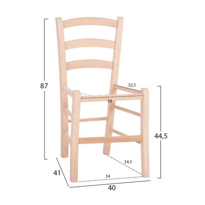 CHAIR PAROS HM5585.02 BEECH WOOD IMPREGNATED-NOT PAINTED 40x41x87Hcm.FRAME ONLY