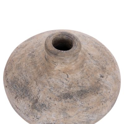 DECORATIVE TABLE VASE VERMO HM4400 TERRACOTTA IN ECRU Φ27x18Hcm.