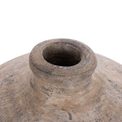 DECORATIVE TABLE VASE VERMO HM4400 TERRACOTTA IN ECRU Φ27x18Hcm.