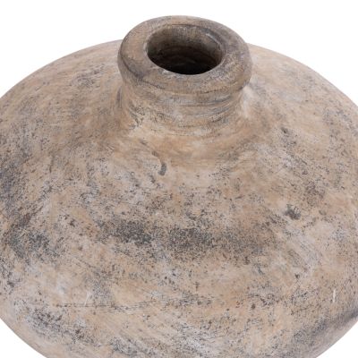 DECORATIVE TABLE VASE VERMO HM4400 TERRACOTTA IN ECRU Φ27x18Hcm.