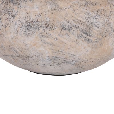 DECORATIVE TABLE VASE VERMO HM4400 TERRACOTTA IN ECRU Φ27x18Hcm.