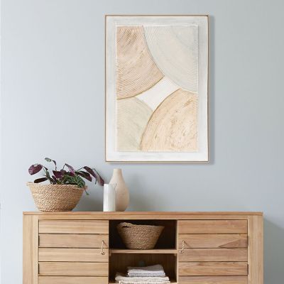 WALL PAINTING 3D HM4554 WITH BEIGE PS FRAME-HANDMADE CURVE SHAPES 72x5x102Hcm.