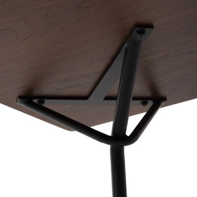 ТРАПЕЗНА МАСА КВАДРАТНА TRENK HM9614.02 MDF С ДЪБОВ ФУРНИР В ОРЕХ-ЧЕРНИ МЕТАЛНИ КРАКА 120x120x75Hcm.