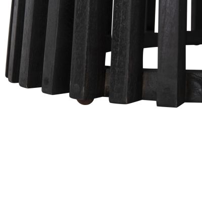 ТРАПЕЗНА МАСА КРЪГЛА FRANTZ HM9457.12 МИНДИ ДЪРВО МАСИВ В ЧЕРНО Φ150x75Hcm.