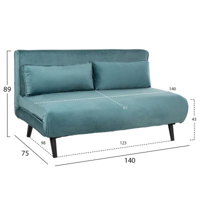 ДИВАН ASMA HM3077.15 2-МЕСТЕН КАДИФЕ В ЦВЯТ МЕНТА 140x75x89Hcm.