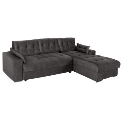 CORNER (RIGHT) SOFA-BED WITH STORAGE SPACE CLANCY HM3281.02R ANTHRACITE FABRIC 308x181x92Hcm.