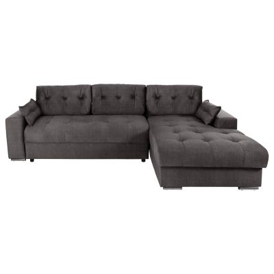 CORNER (RIGHT) SOFA-BED WITH STORAGE SPACE CLANCY HM3281.02R ANTHRACITE FABRIC 308x181x92Hcm.