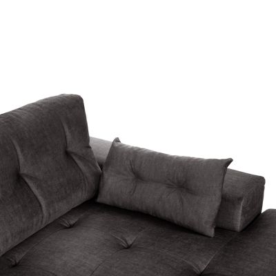 CORNER (RIGHT) SOFA-BED WITH STORAGE SPACE CLANCY HM3281.02R ANTHRACITE FABRIC 308x181x92Hcm.