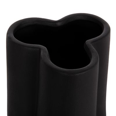 CERAMIC TABLE DECOR GLAZE HM4613.02 MATTE BLACK Φ16x22Hcm.