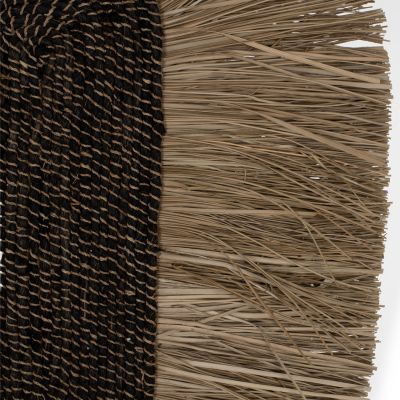 WALL DECOR OVAL MADE OF GRASS AND ABACA FIBERS IN NATURAL-BLACK COLOR 50x5x75Hcm.HM7794